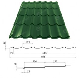 Металлочерепица Гранд RAL 6005